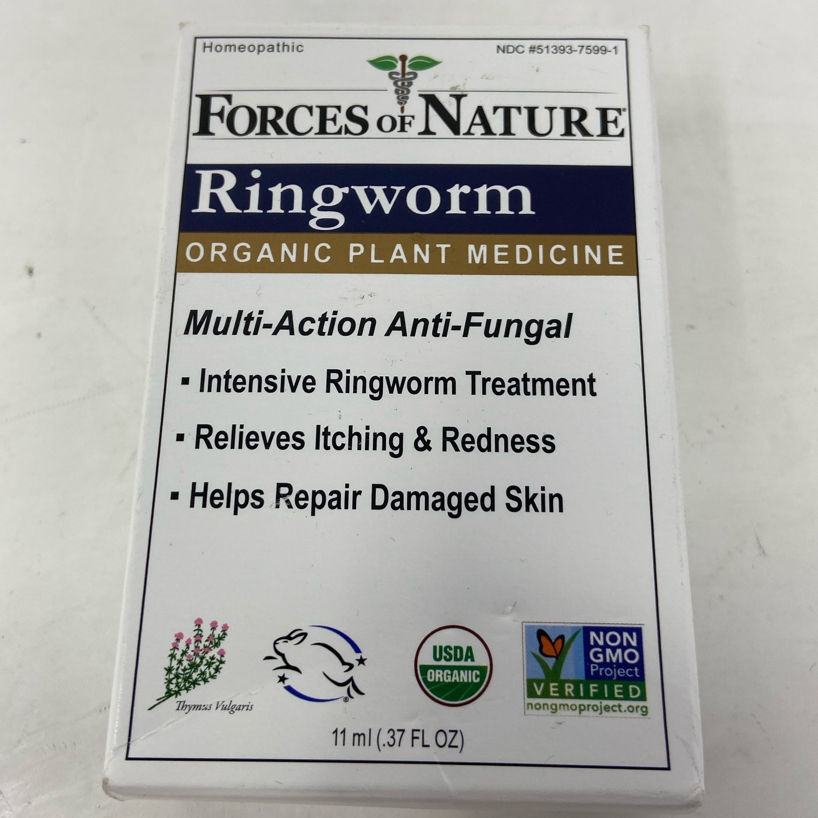 Forces of Nature Ringworm Control 11ml (.37oz) Organic, Blue Bottle