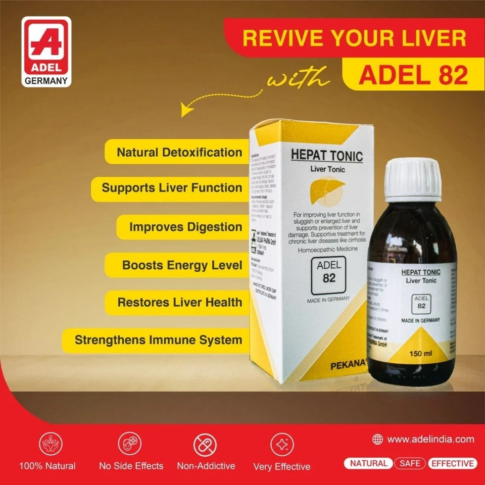 ADEL 82 Liver Tonic 150ml Pack of 2 Homeopathic Support for Digestion Care