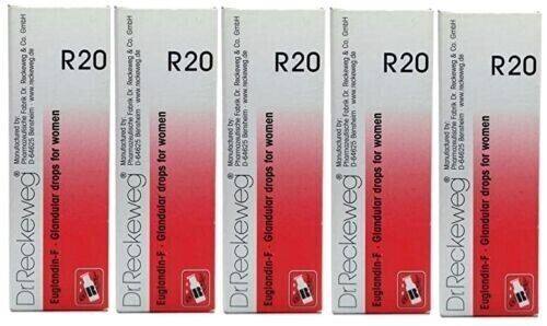 Pack of 5 Dr. Reckeweg R20 Glandular Drops for Women 22 Ml Each Free Shipping