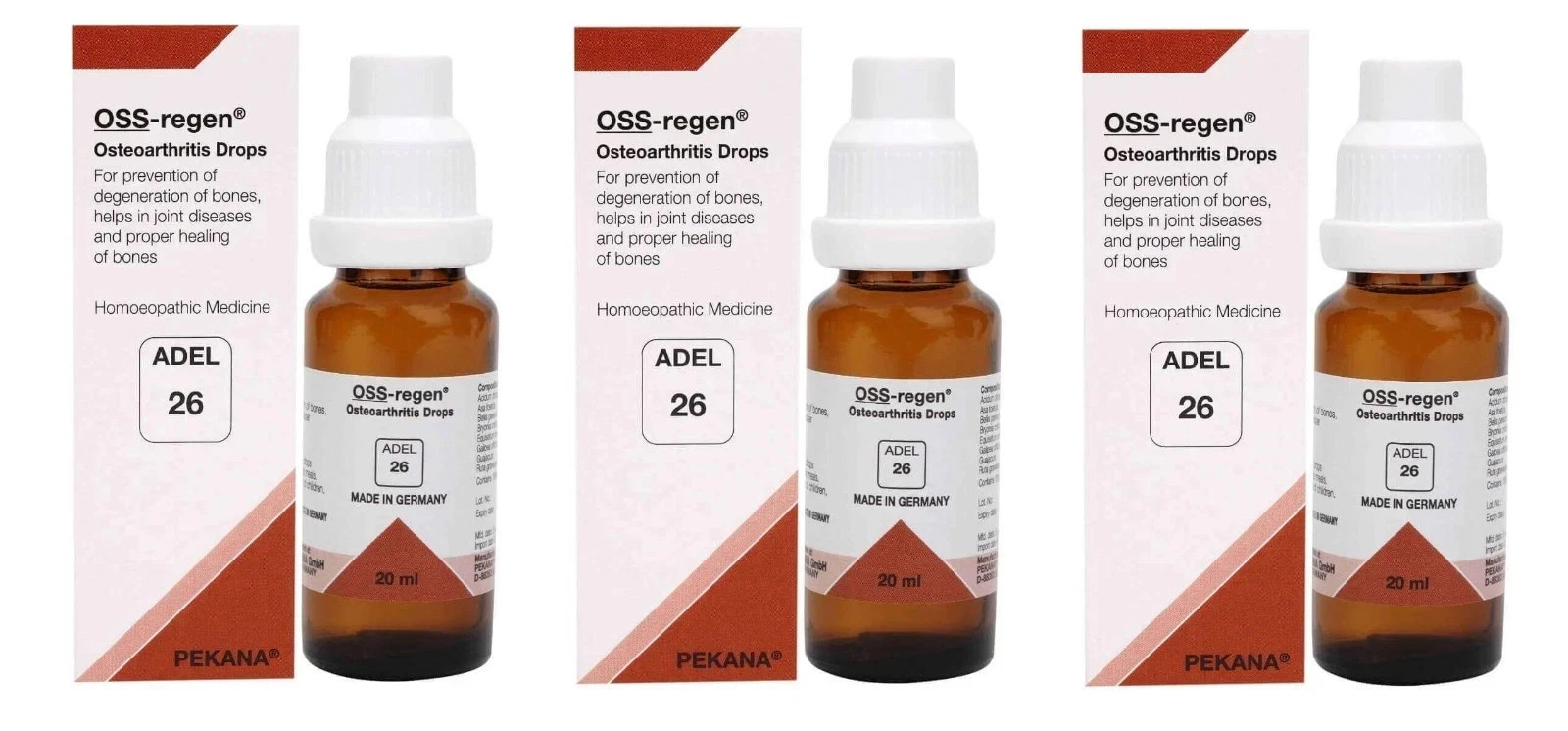 ADEL 26 Osteoarthritis Drops Pack of 3 Natural Homeopathic Remedy for Joint Care