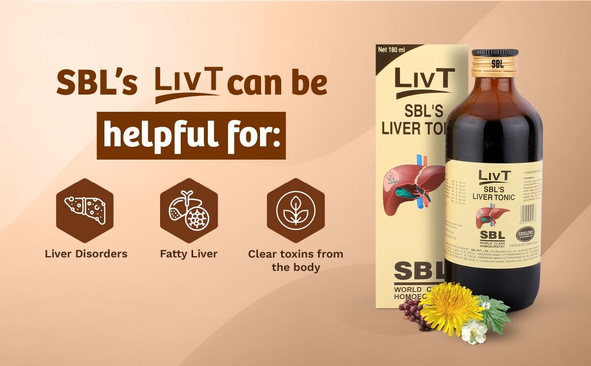SBL Liv T Syrup 115ml rejuvenates hepatic cells, promotes the flow of bile