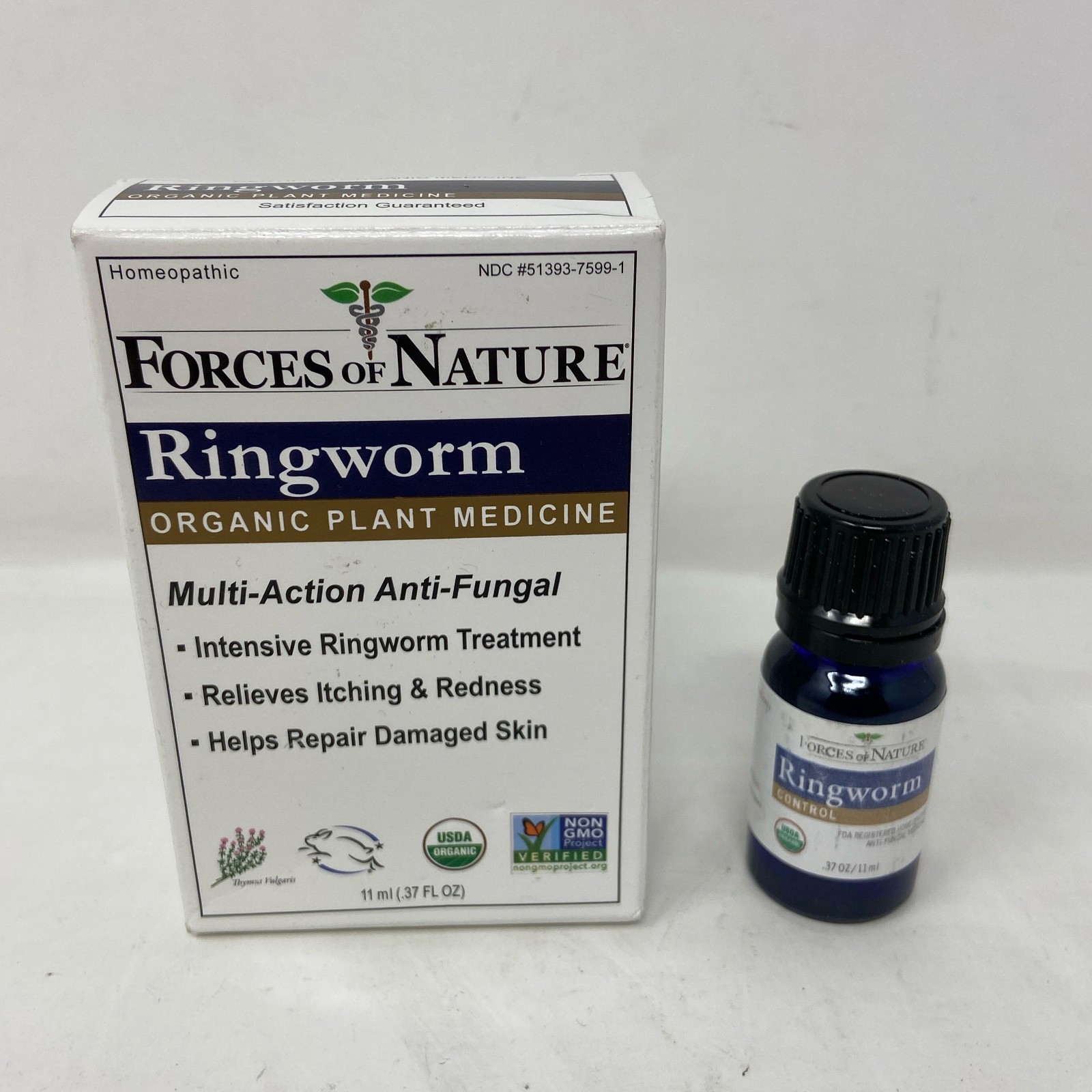 Forces of Nature Ringworm Control 11ml (.37oz) Organic, Blue Bottle