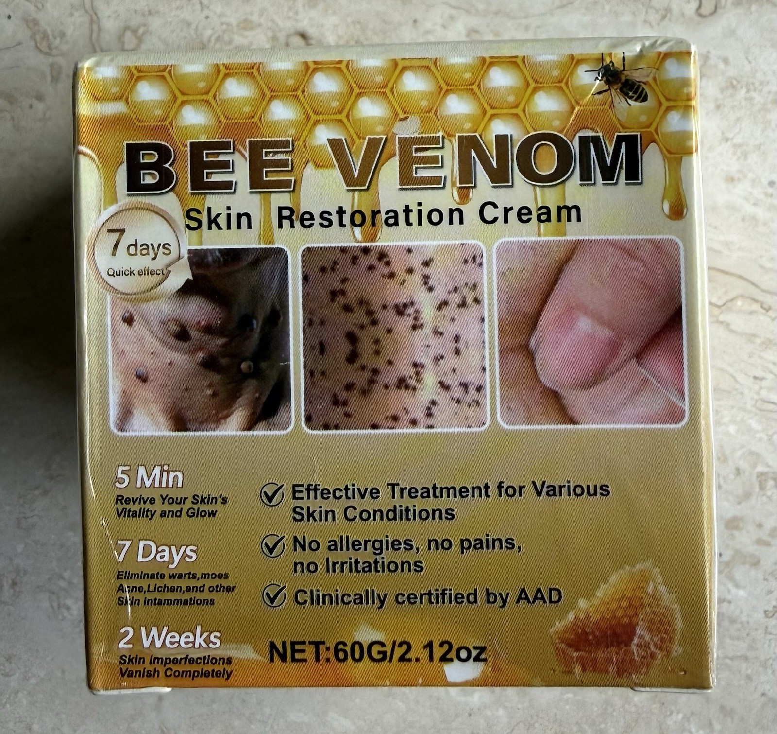 New! Bee Venom Skin Restoration Cream, Exp June 2028