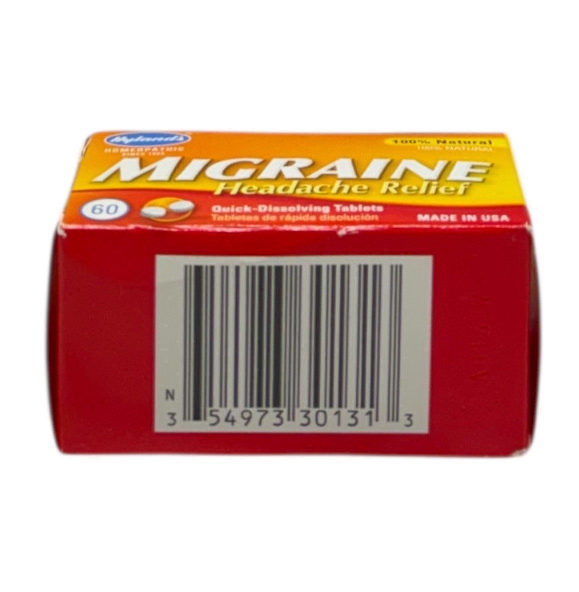 Hyland’s MIGRAINE Relief 60 Quick-Dissolving Tablets Natural Original USA Made