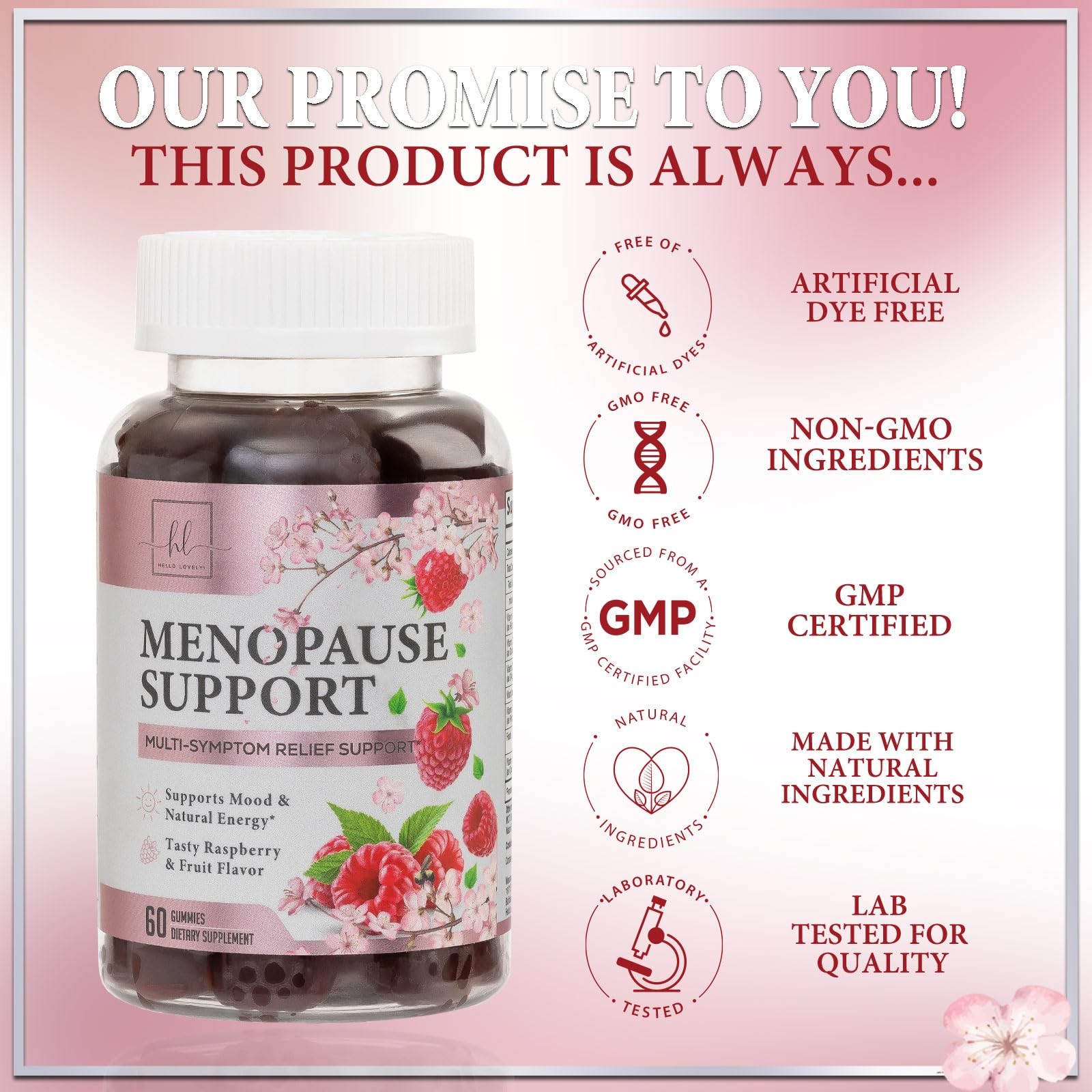 Menopause Supplement Gummies – Women’s Relief 60 Count (Pack of 1)