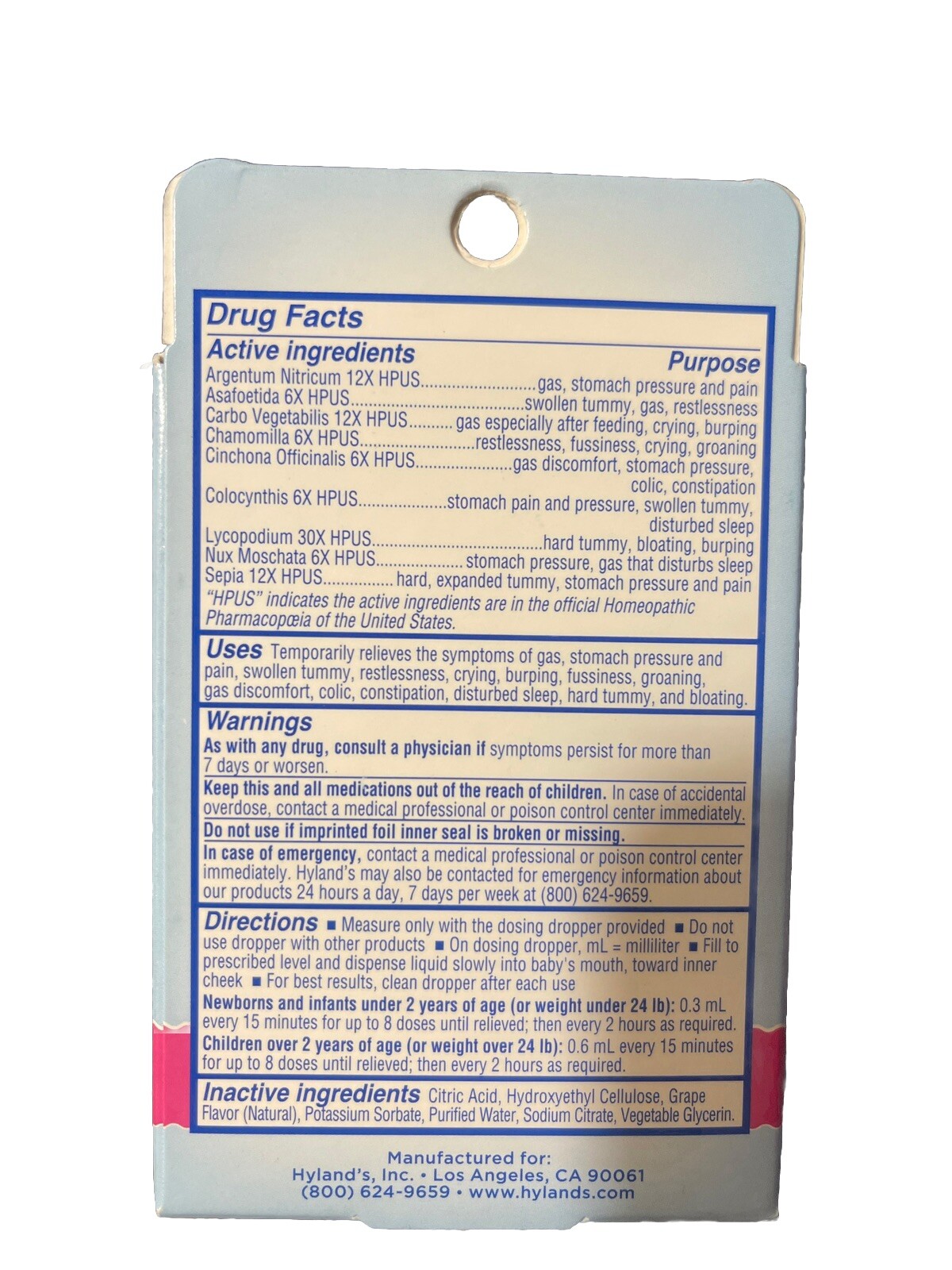 1 Hyland’s Gas Drops for Babies Baby, Natural Gas Relief, Grape Flavor, 1 Fl Oz