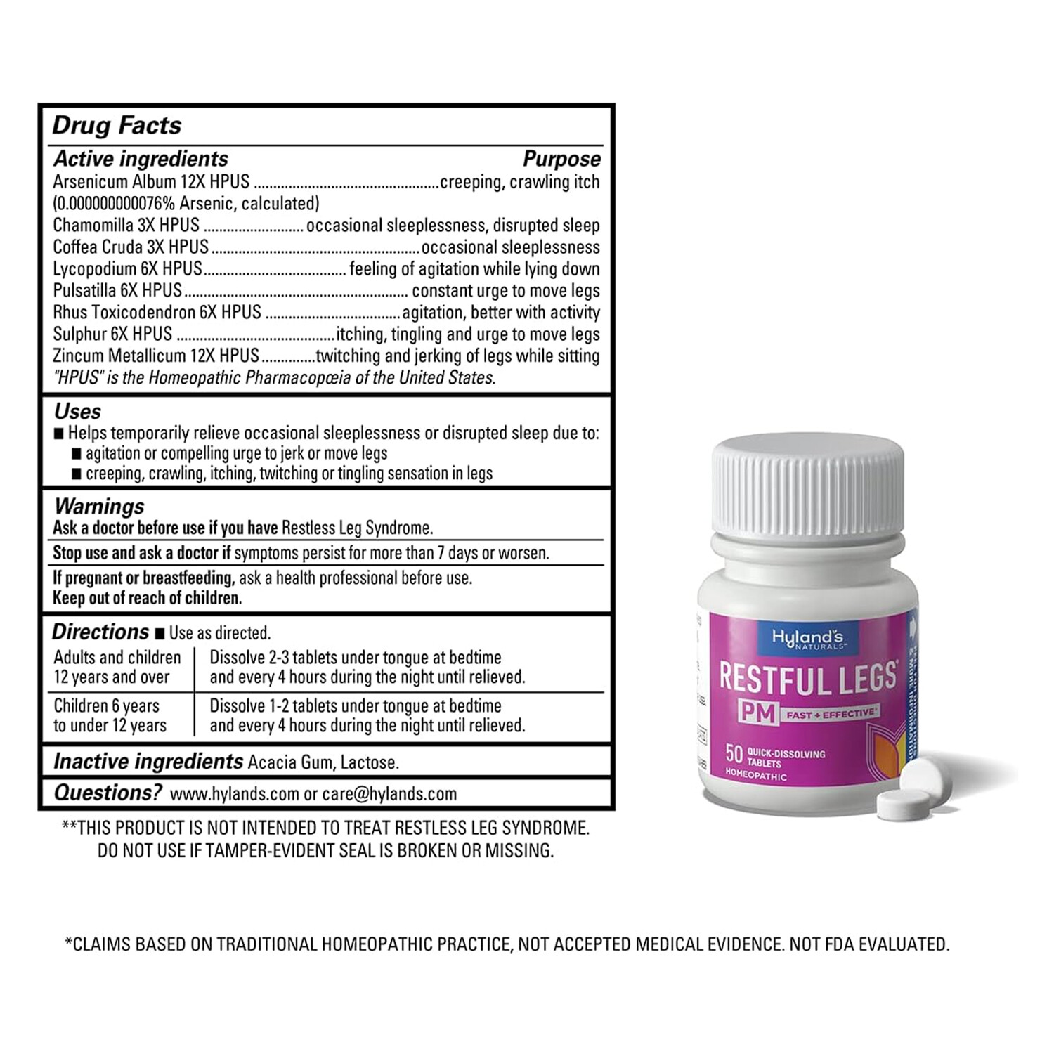 Hyland’s Restful Legs PM, 50 Quick-Dissolving Tablets
