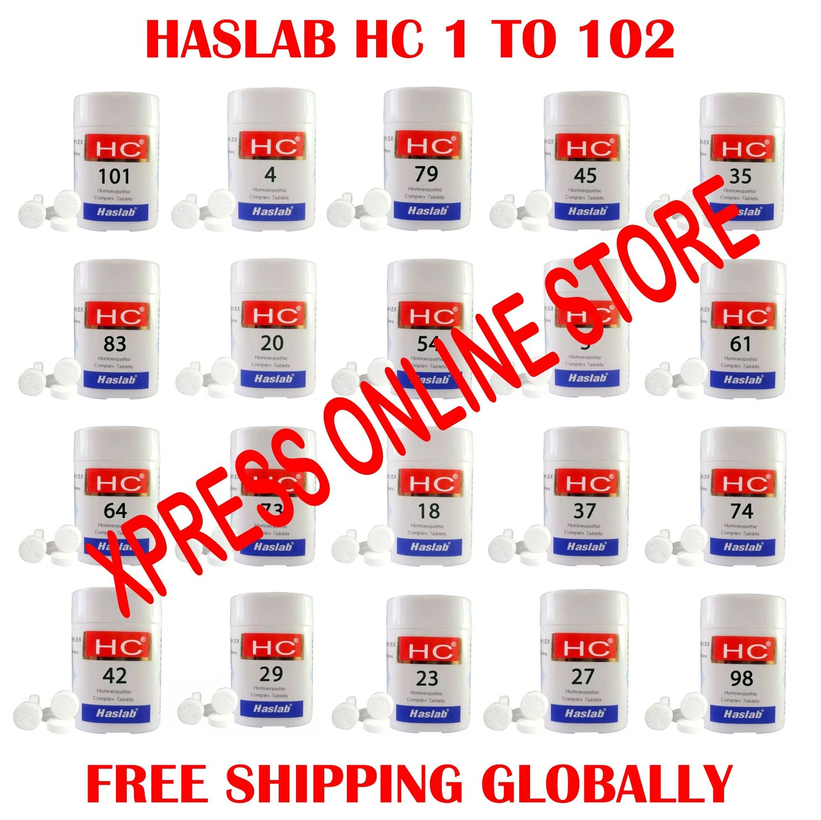 Haslab HC All 1 TO 102 (20g) – Homeopathy Medicine – Choose Numbers- All in 1 Hc