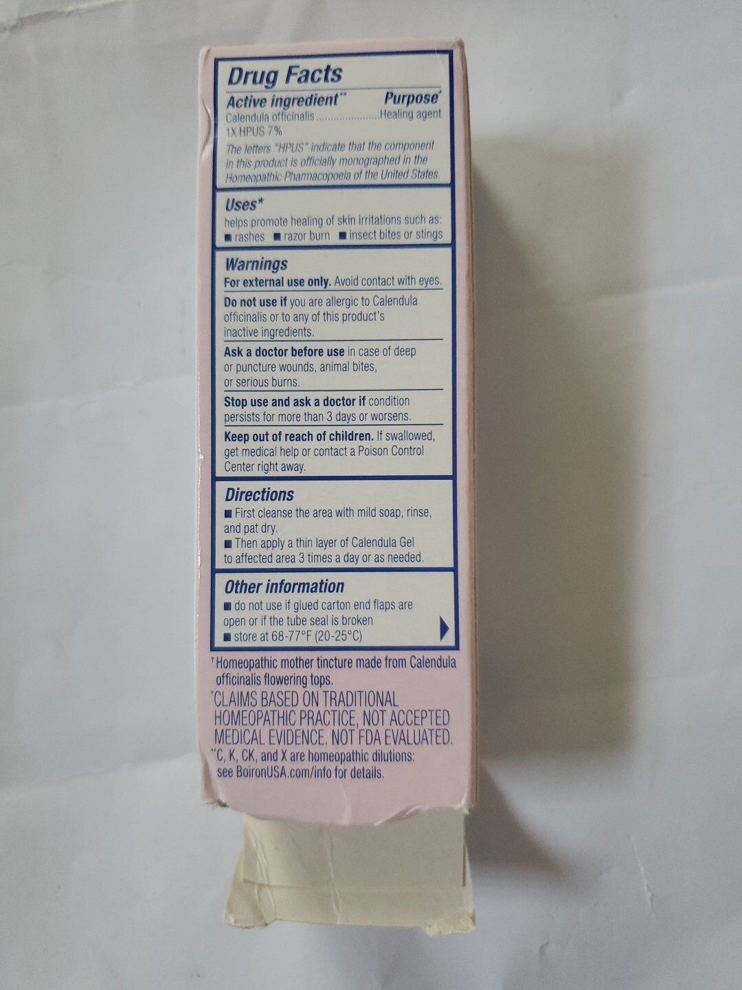 Boiron Calendula Gel First Aid Homeopathic Medicine Quickly Absorbed 1.5 Oz