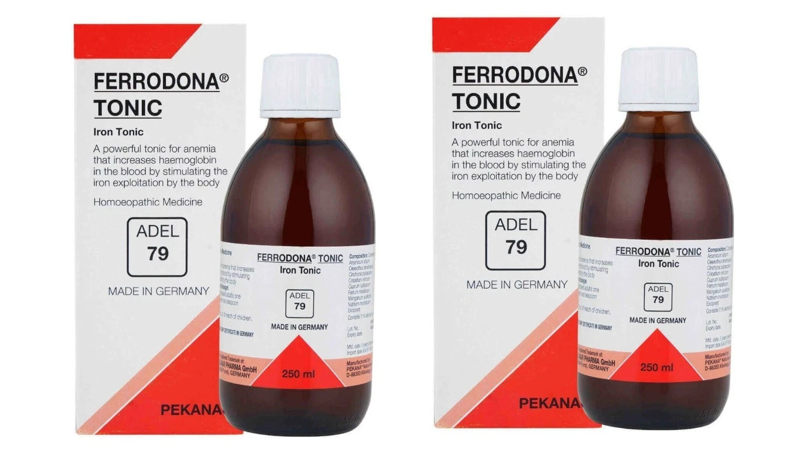 ADEL 79 Iron Tonic Pack of 2 Homeopathic Supplement for Energy & Wellness 250ml