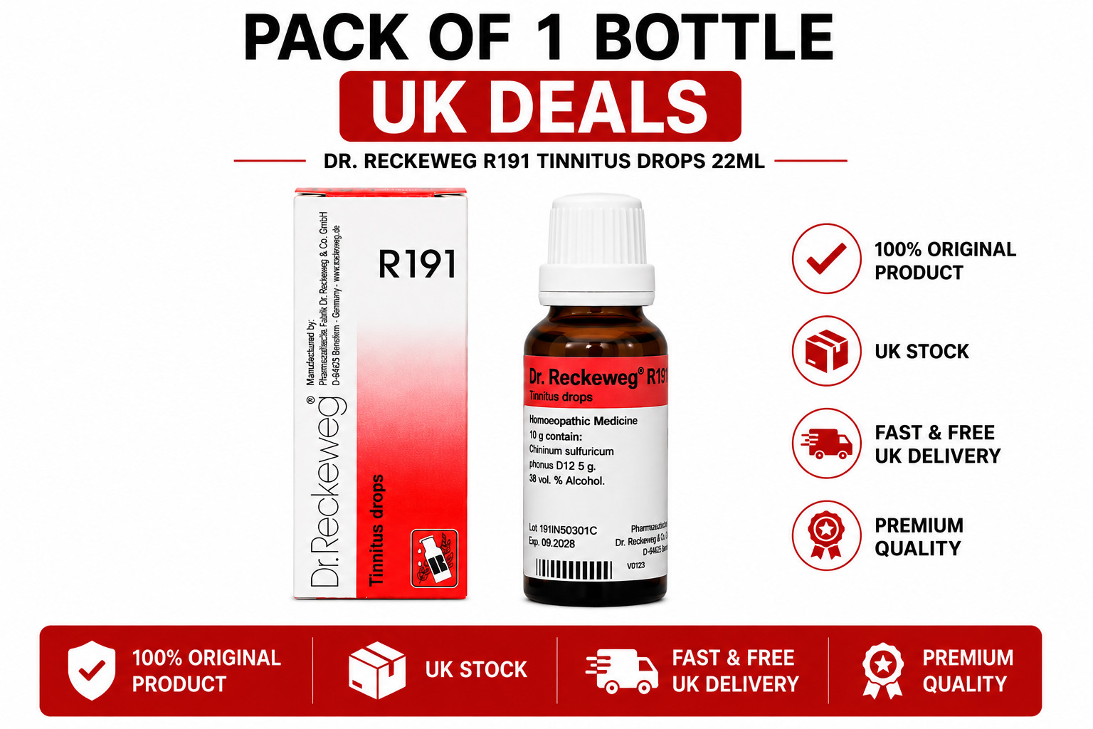 Dr Reckeweg Germany R191 22ml Homeopathic Drops | Pack of 1, 3 ,6 Free Shipping