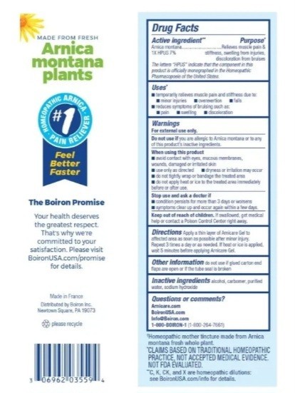 Bioron Arnicare Gel Muscle Pain Relief Homeopathic Medicine Non Greasy 2.6 OZ