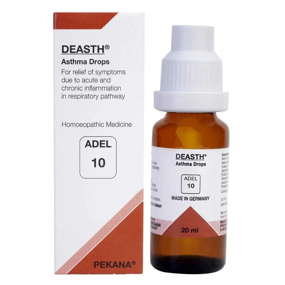 ADEL 10 Respiratory Drops Pack of 6 Natural Homeopathic Remedy for Lung Support