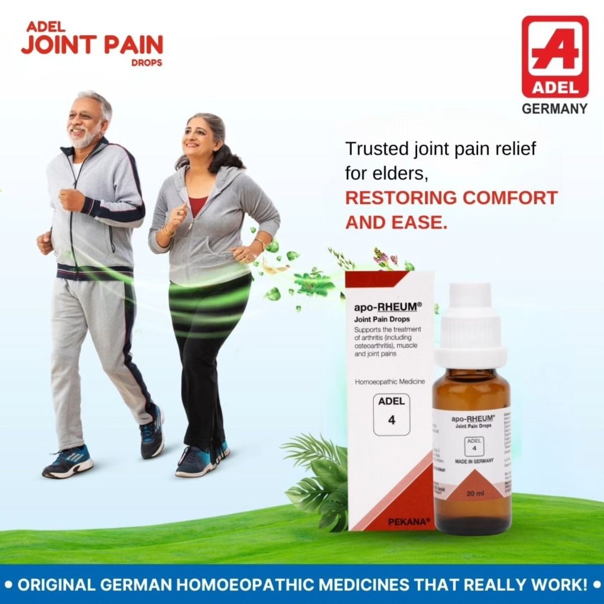 ADEL 4 Joint Pain Drops Pack of 3 Natural Homeopathic Support Free Shipping