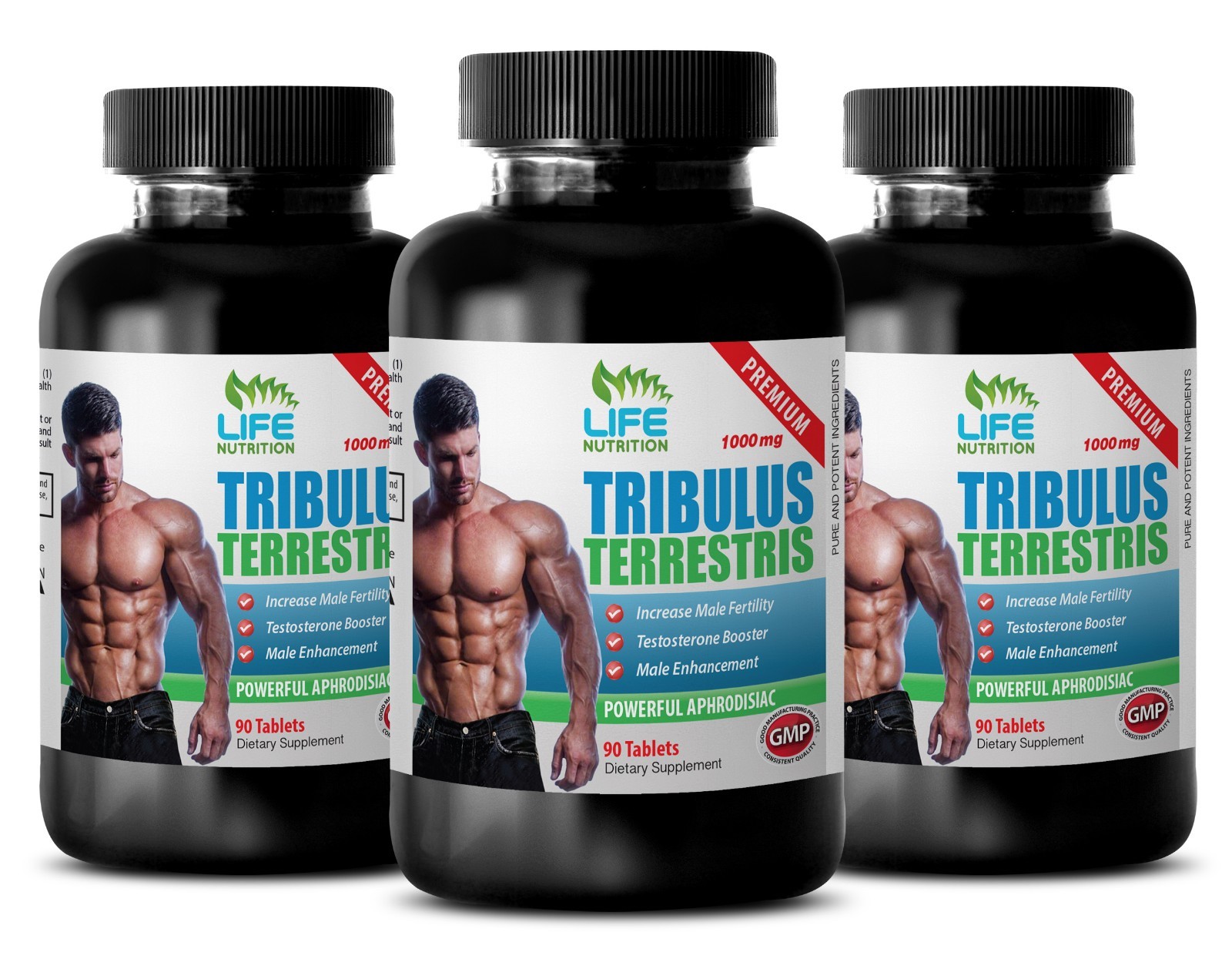 45% Saponins Tribulus Terrestris 1000 270 Tablets increase muscle mass 3B