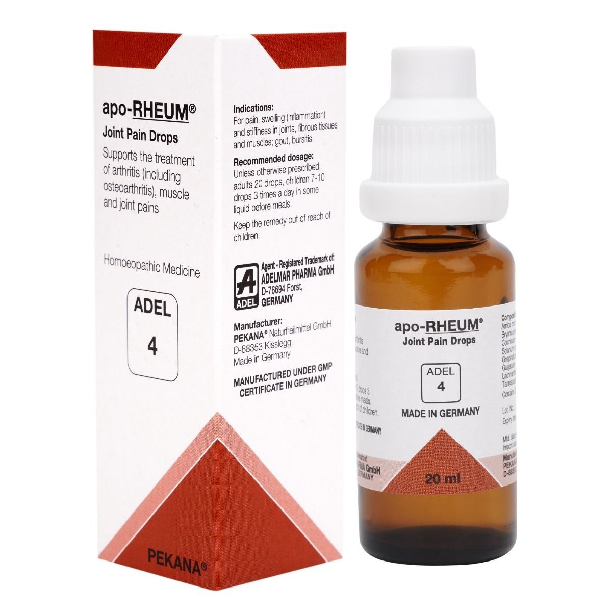 ADEL 4 Joint Pain Drops Pack of 3 Natural Homeopathic Support Free Shipping