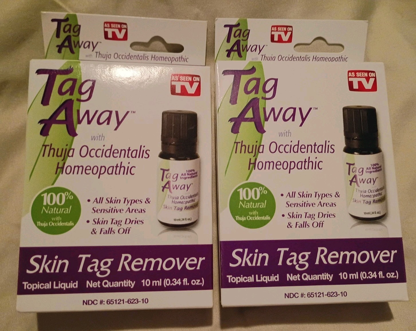 2x Tag Away Skin Tag Remover ~ Expires 07/27 ~As Seen On TV~ 0.34 Oz (10 mL)
