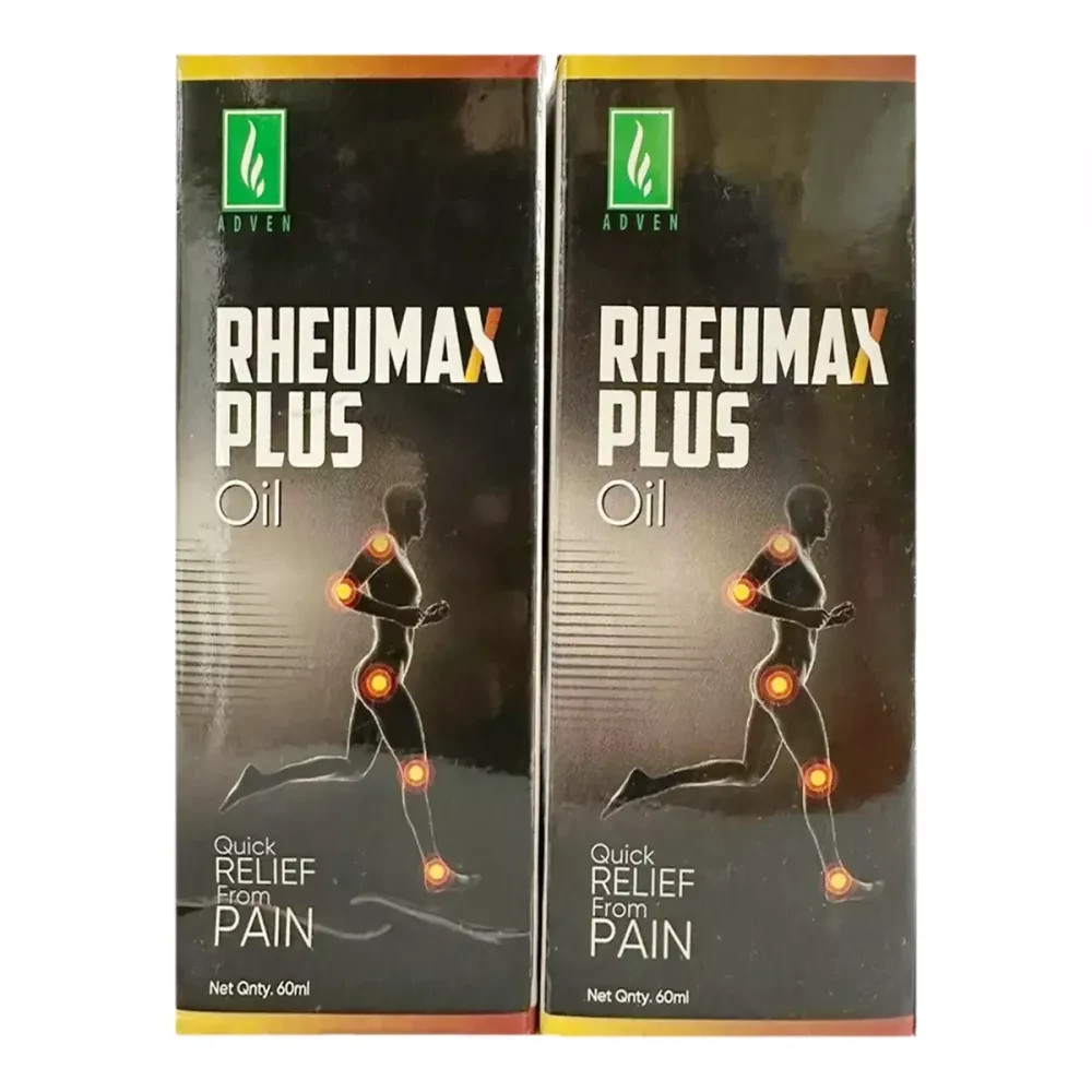 Adven Rheumax Plus Oil (60ml, Pack of 2) joint pains, sprain and neck and back