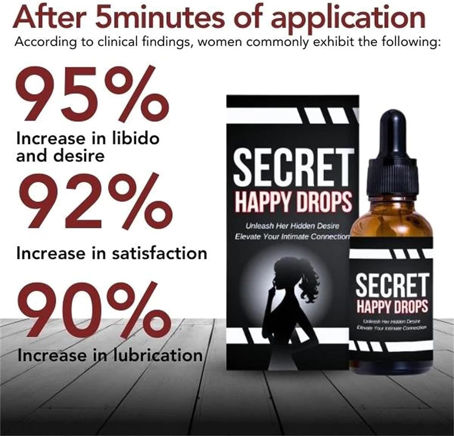 5Pack Secret Happy Drops Pleasure Peak Oral Drops Happy Hormones Drops for Women