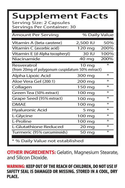 Radiant Beauty – ANTI-WRINKLE COMPLEX – Youthful Skin Formula – 2 Bottles 120 Ca