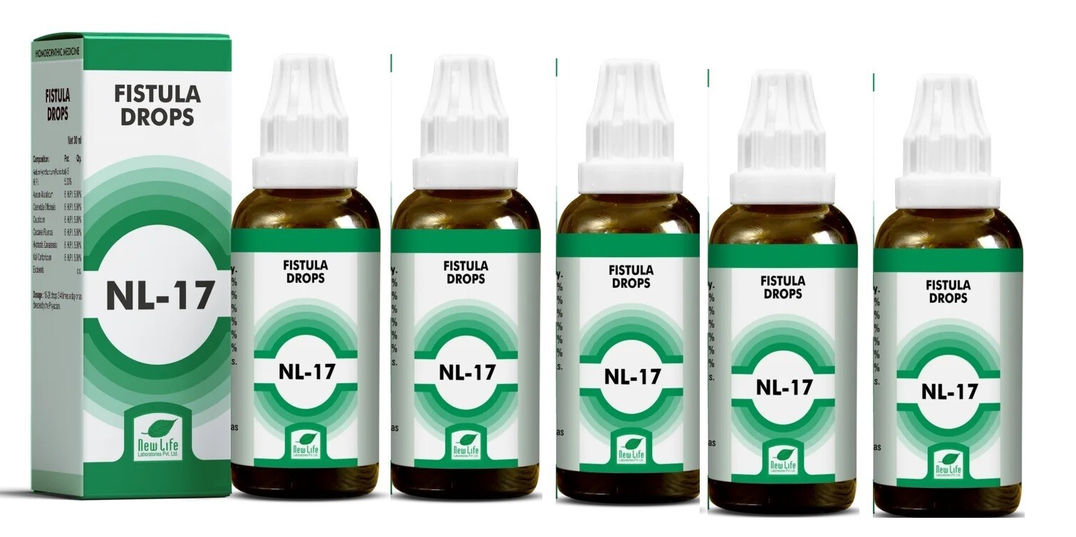 5 X New Life NL-17 Fistula Drops 30ml Each – Anal Discomfort Relief – Free Ship