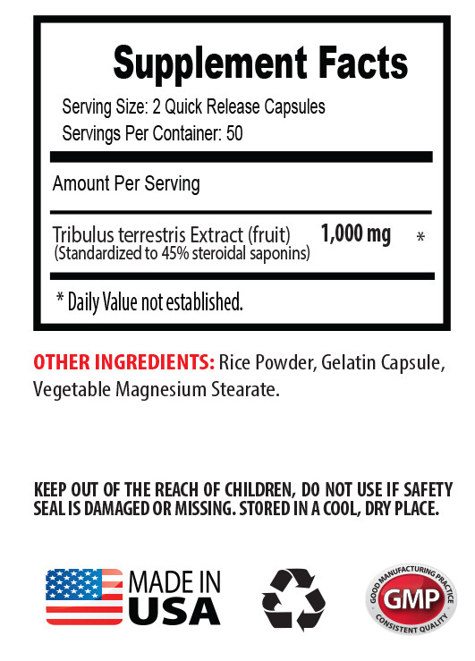 45% steroidal saponins – TRIBULUS TERRESTRIS 45% – men’s health pills 2B