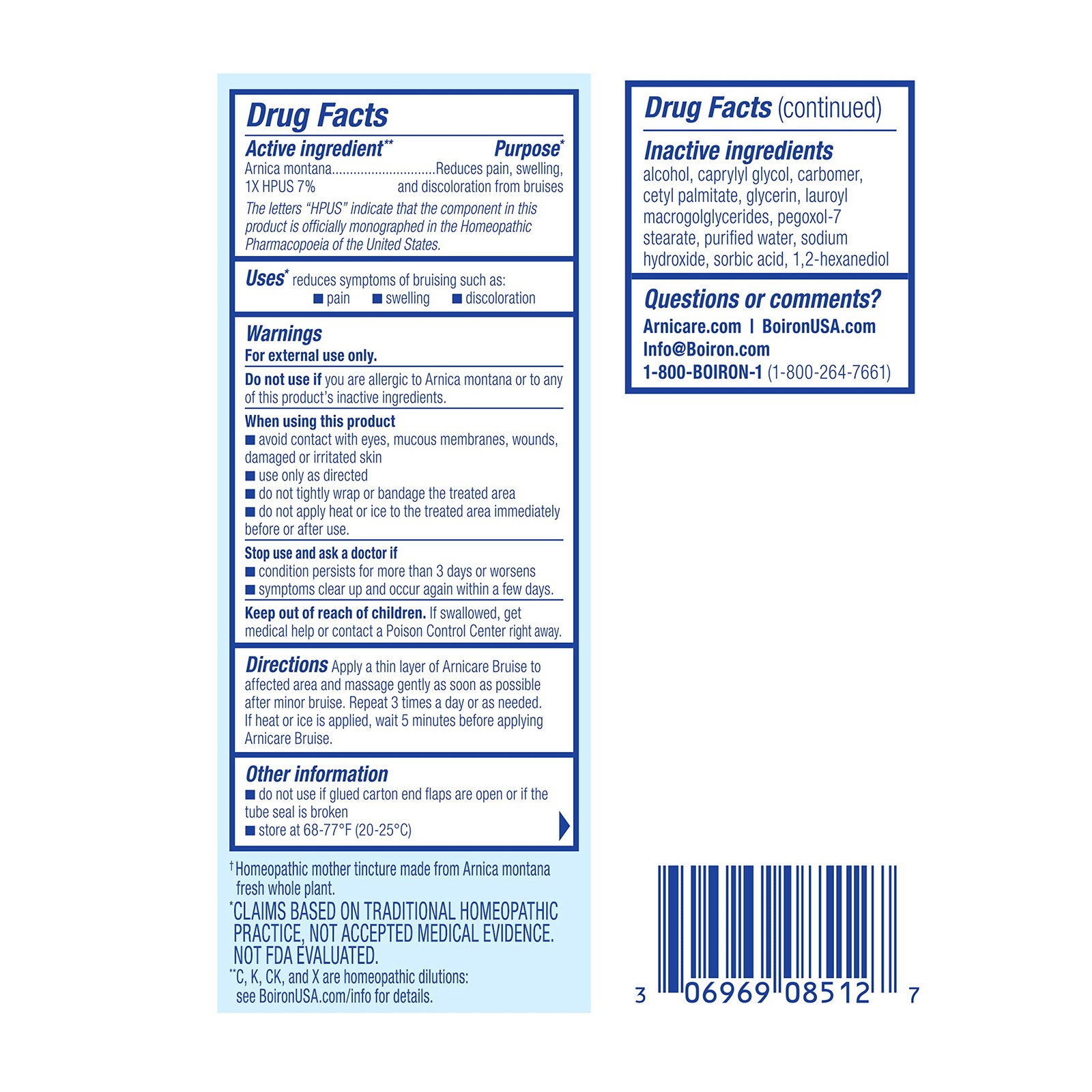 Boiron Arnicare Bruise Cream for Pain Relief 1.4 Ounce (Pack of 1), White