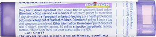 Boiron Arnica Montana 1M Homeopathic Pellets for Muscle Pain Relief 80 Count