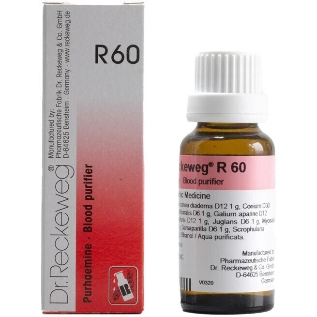 Dr. Reckeweg R60 Drops 22ml – Blood Purifier Drops (22ml, Pack of 1) Free ship