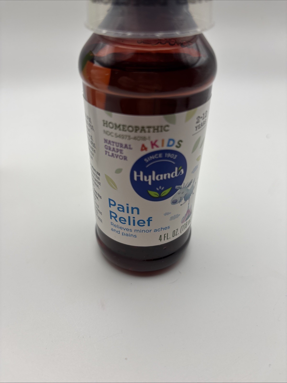 Hyland’s 4 Kids Homeopathic Pain Relief Liquid Grape Flavor 4 fl oz Discontinued