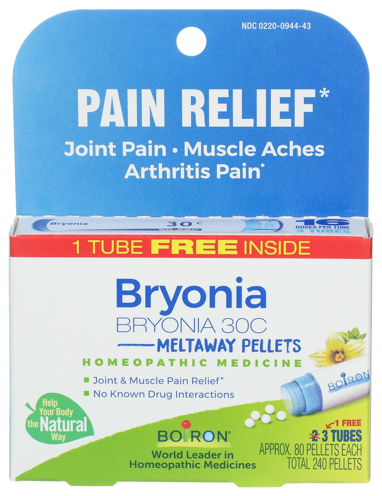 Boiron Bryonia 30C Homeopathic Medicine for 80 Count (Pack of 3), No Color