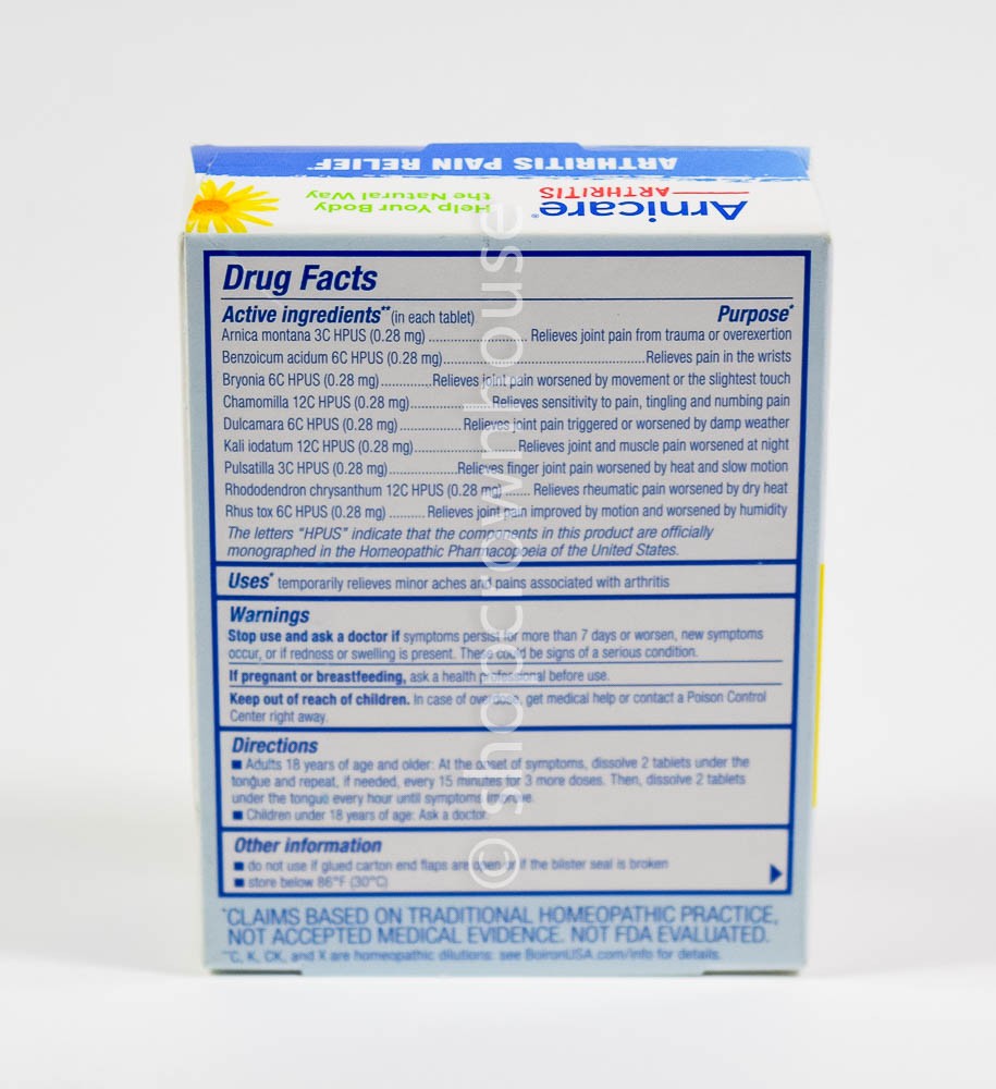 Boiron Arnicare ARTHRITIS homeopathic Pain Relief 60 meltaway Tablet NIB 09/2027