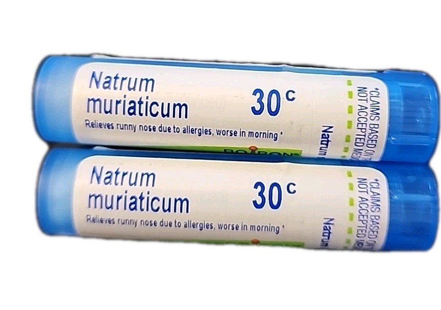 Boiron Natrum Muriaticum 30C, Homeopathic Medicine for Runny Nose, 80×2 Pellets