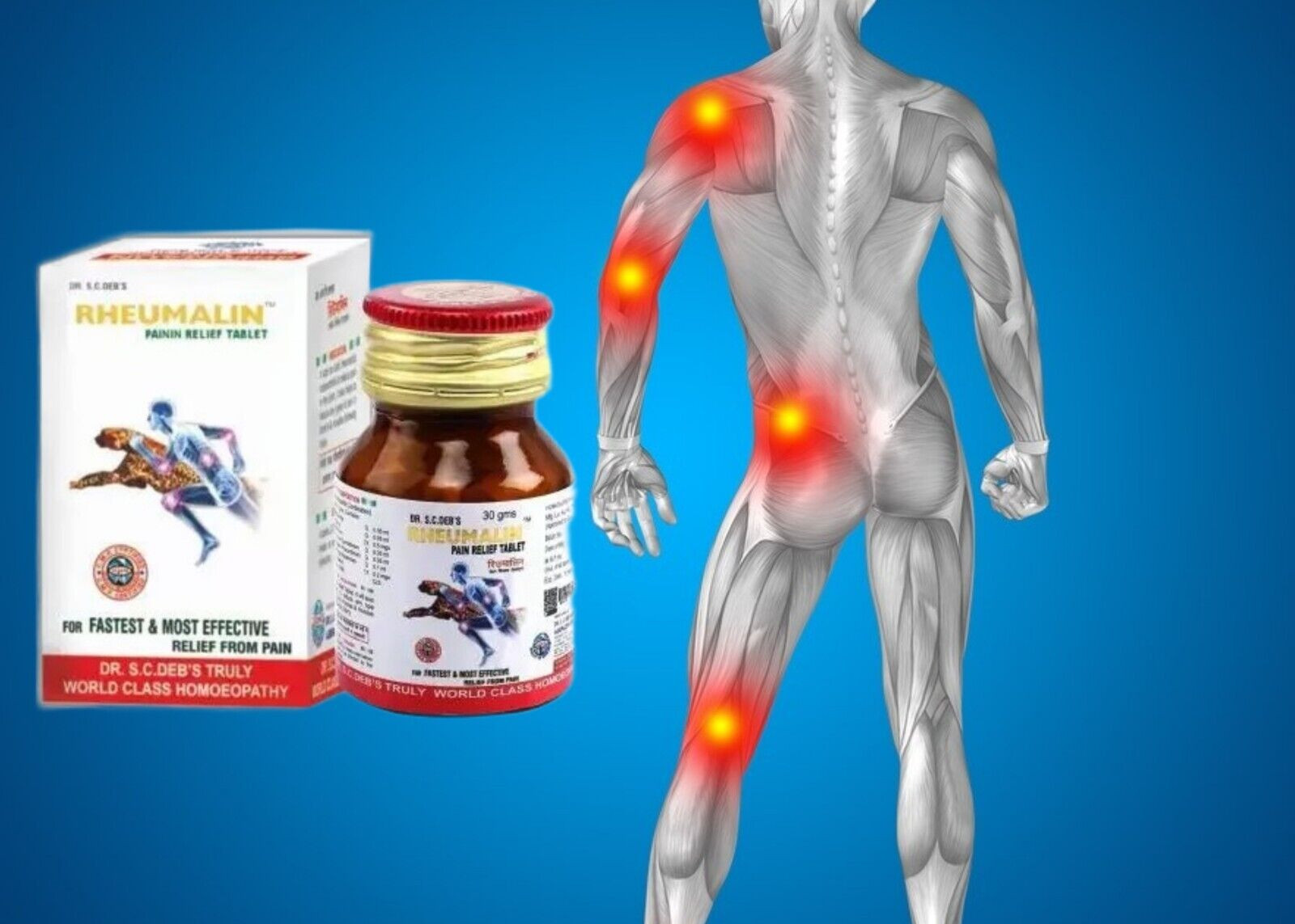 Dr. S C DEBS Homeopathy Rheumalin (90 Tablets) Relief from Joint Discomfort