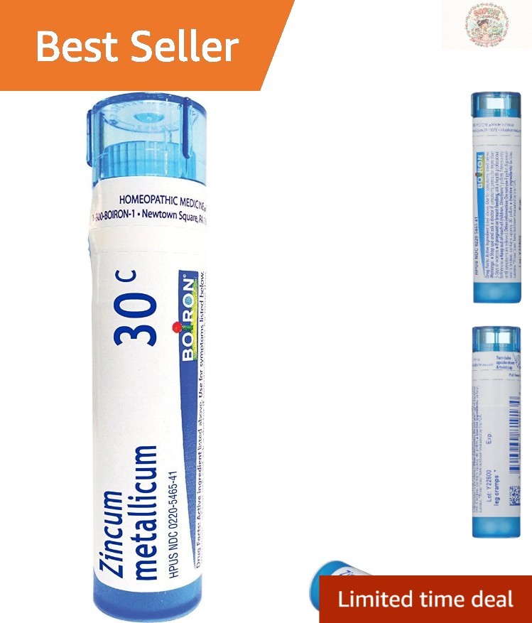 Zincum Metallicum 30C – Homeopathic Leg Cramps Relief, 80 Pellets, Easy to Use