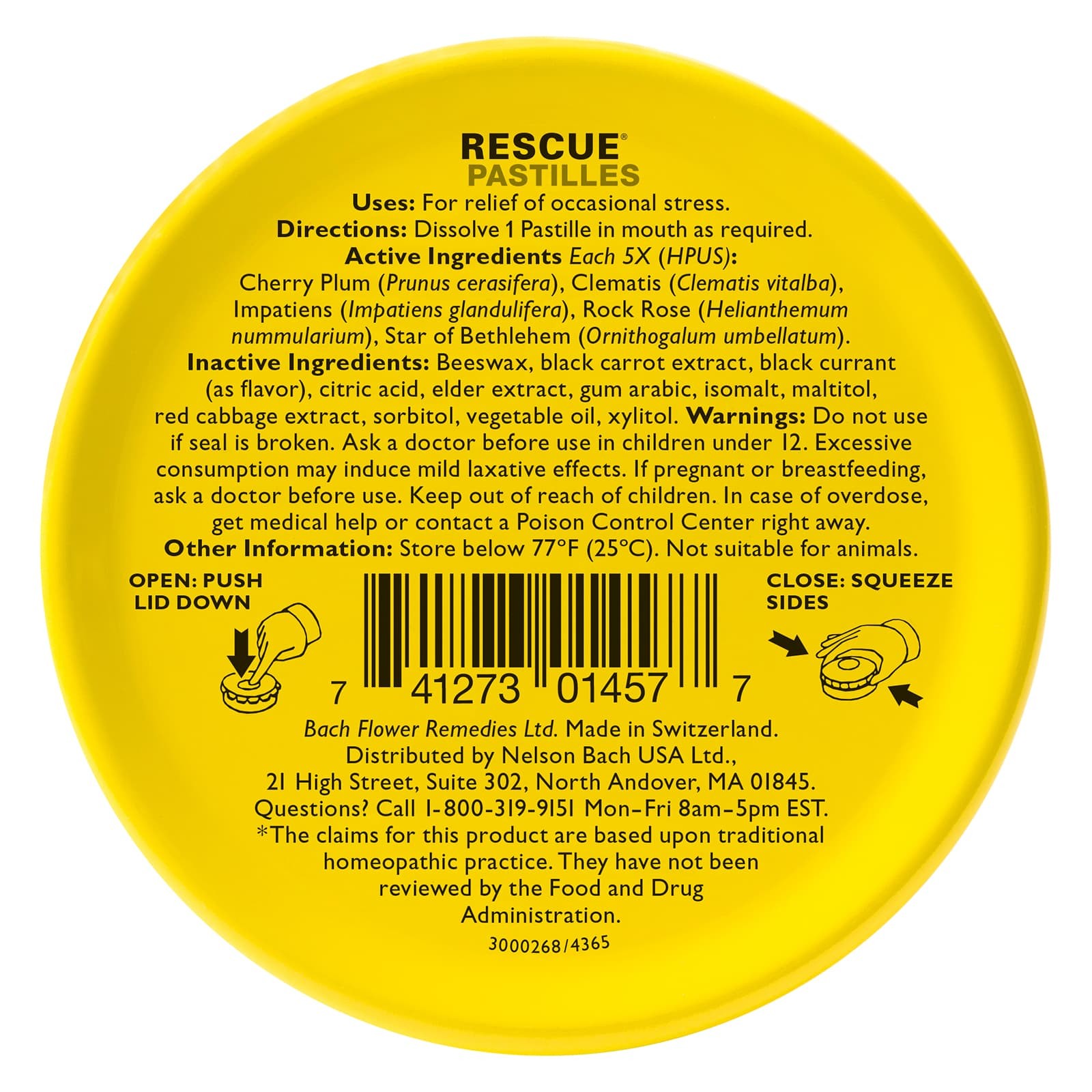 Bach RESCUE Stress Relief Black Currant 50g 1.7 oz, Clearance for EXP 07/2026