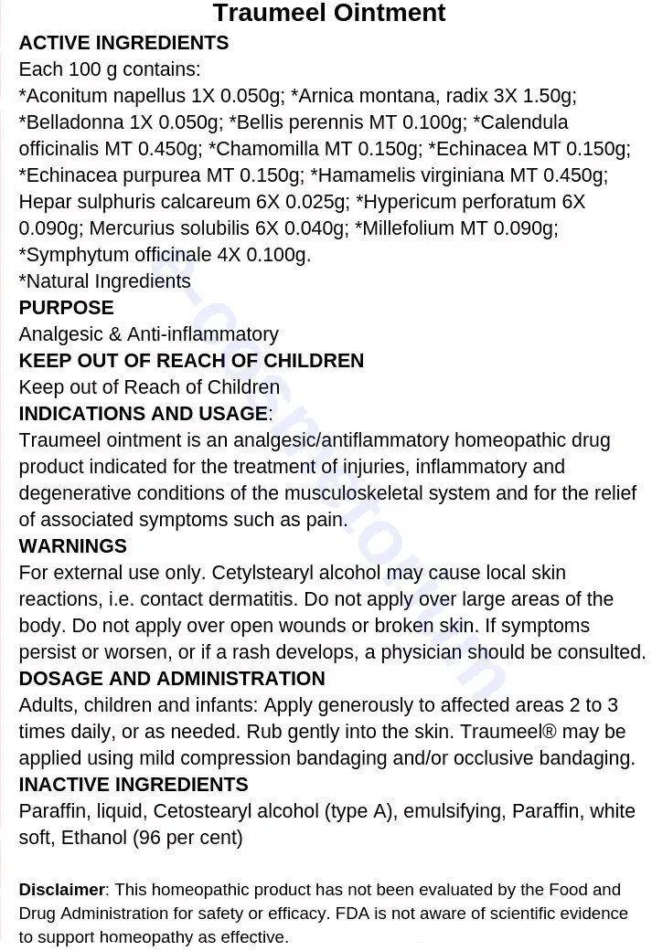 Traumeel S Anti-Inflammatory Pain-Ointment-Cream 850gr/29.9 oz FREE Ship