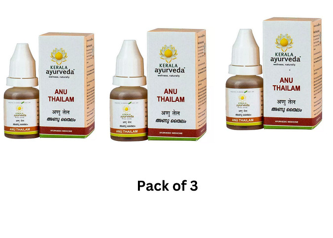 Pack of 3 Kerala Ayurveda ANU Thailam (10 ml) TAILAM FAST SHIPPING