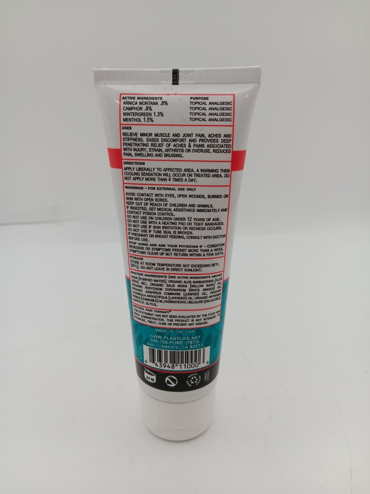 Arnica Pain Relieve- Homeopathic Solution for Everyday Use Gel 4 oz