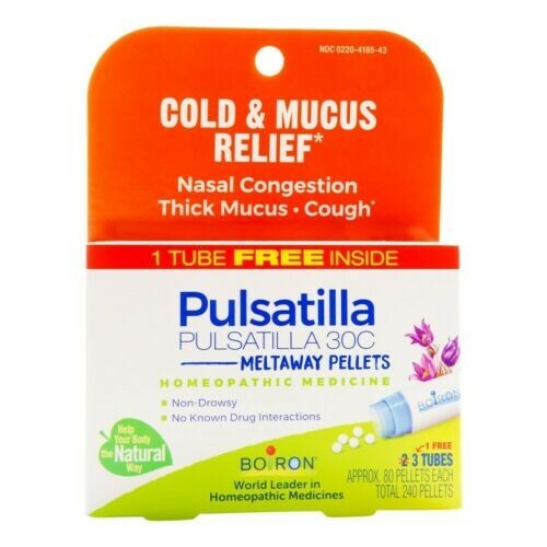 Boiron – Pulsatilla Cold & Mucus Relief Bonus Pack 30 C – 240 Pellets
