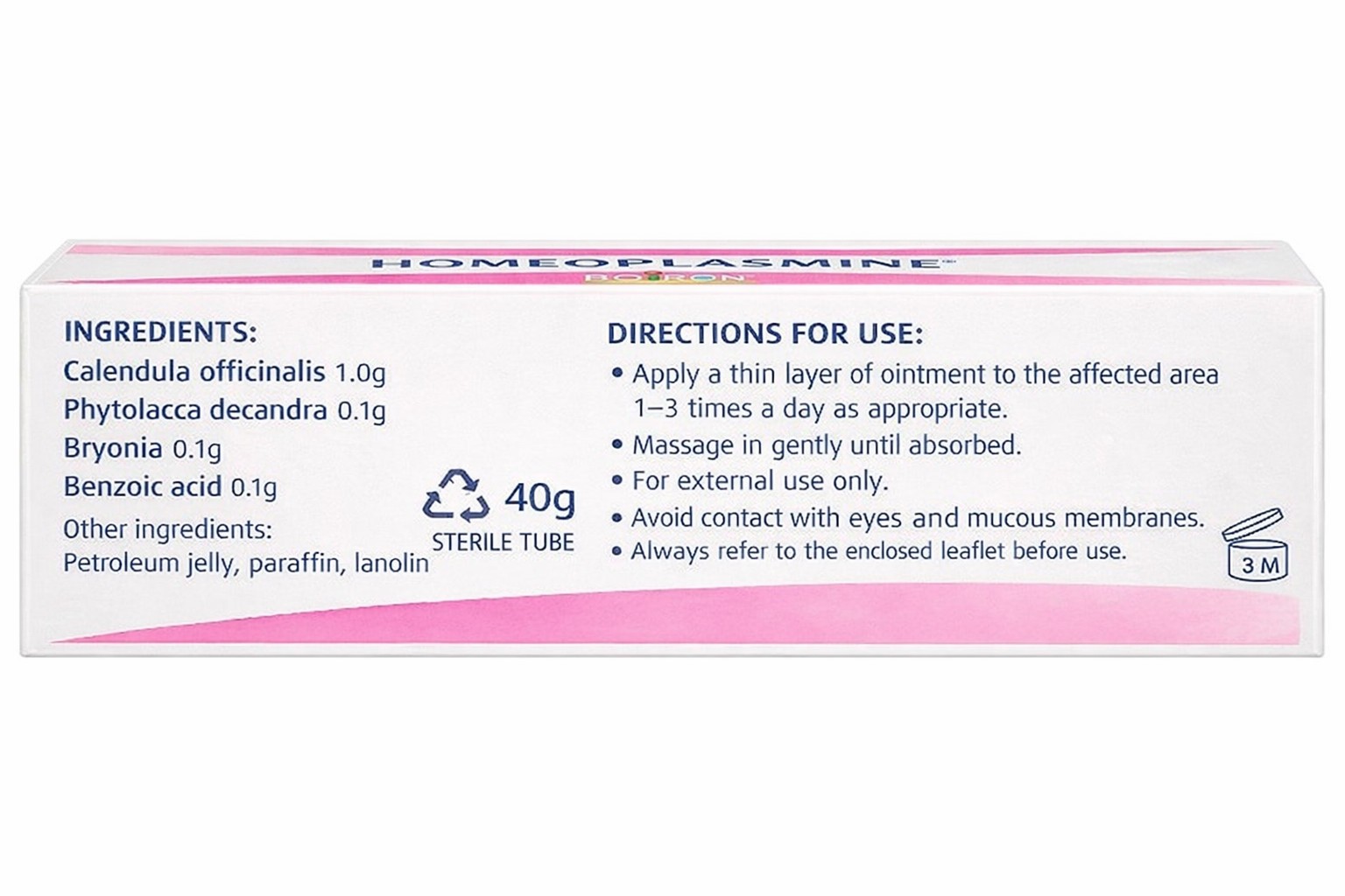 Boiron Homeoplasmine Homeopathic Ointment 40g Skin Care Irritation Repair