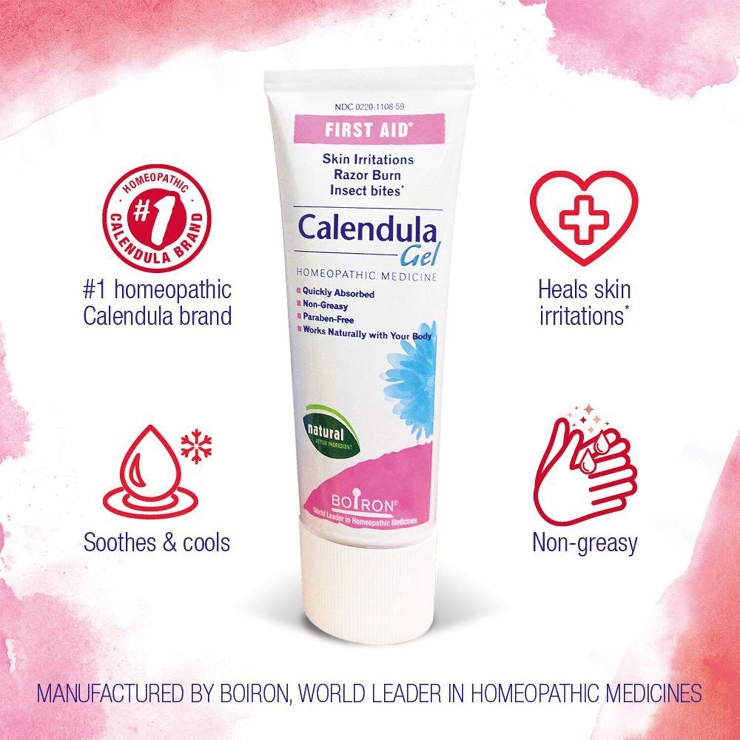 Boiron Calendula Gel First Aid Homeopathic Medicine Quickly Absorbed 1.5 Oz