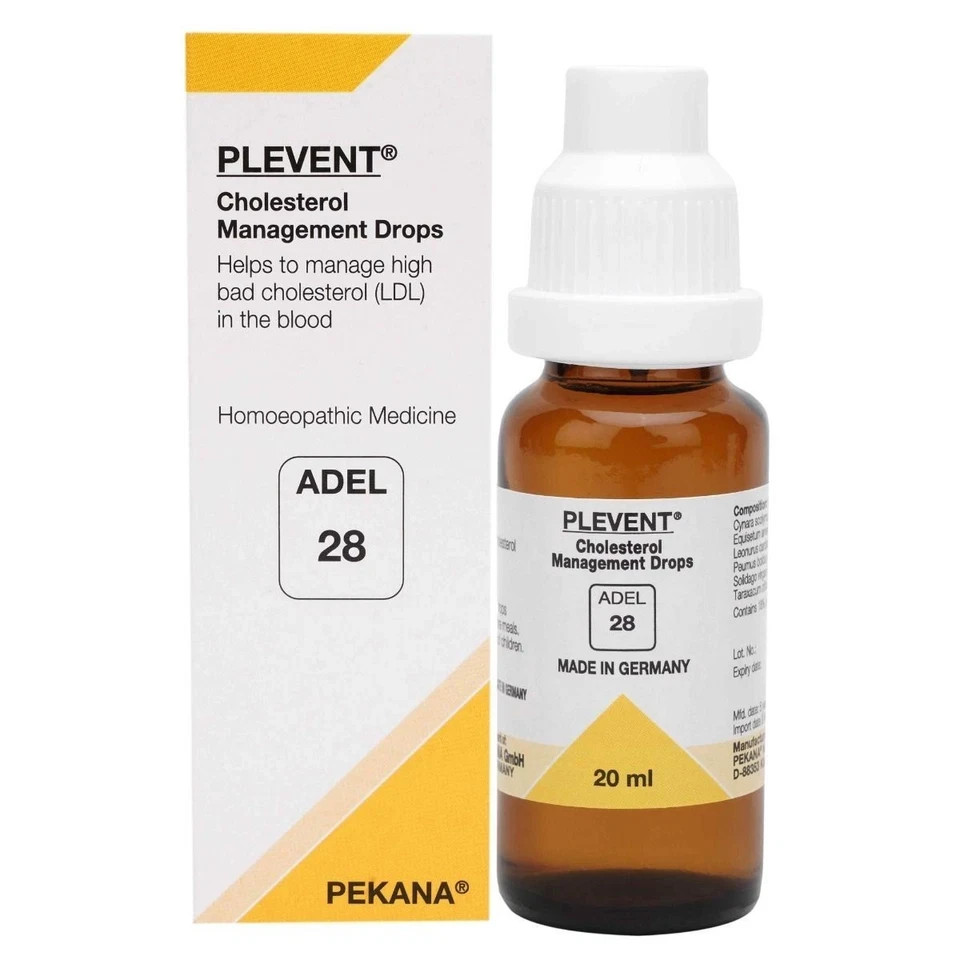ADEL 28 Cholesterol Drops Pack of 6 Natural Homeopathic Remedy for Heart Health