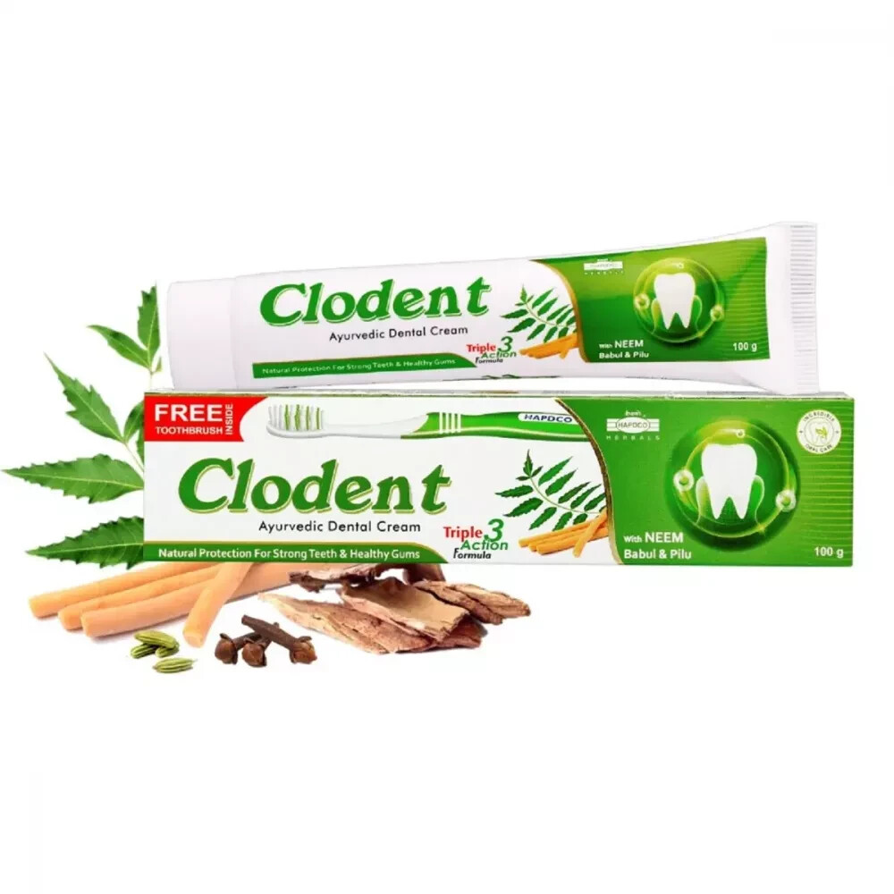 HAPDCO Clodent Neem Dental Cream (100g) Homeopathic Free Shipping World Wide