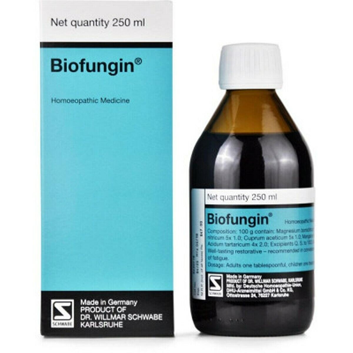 Dr Willmar Schwabe Biofungin Syrup 250ml Germany Make Free Shipping