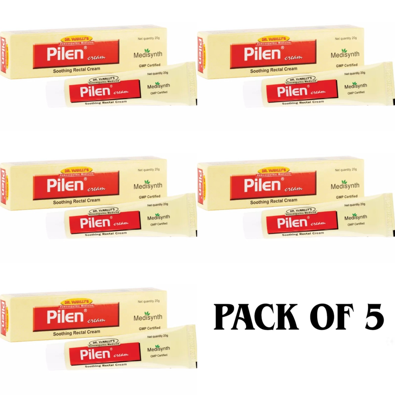 5X Medisynth Pilen Cream 20g | Homeopathic Topical Cream | External Use