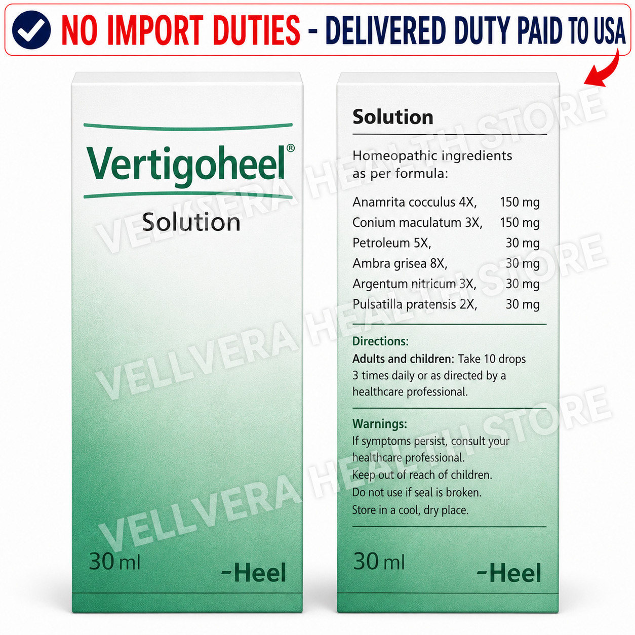 Heel Vertigoheel Homeopathic Oral Drops 30ml Dizziness Balance Support