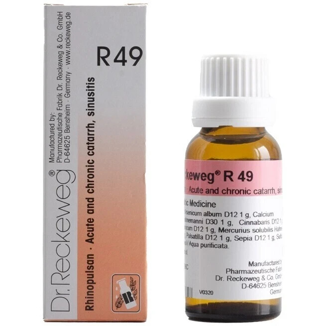 1xDr. Reckeweg R49 Drops 22ml | For Sinus Pressure, Head Cold, Rhinitis