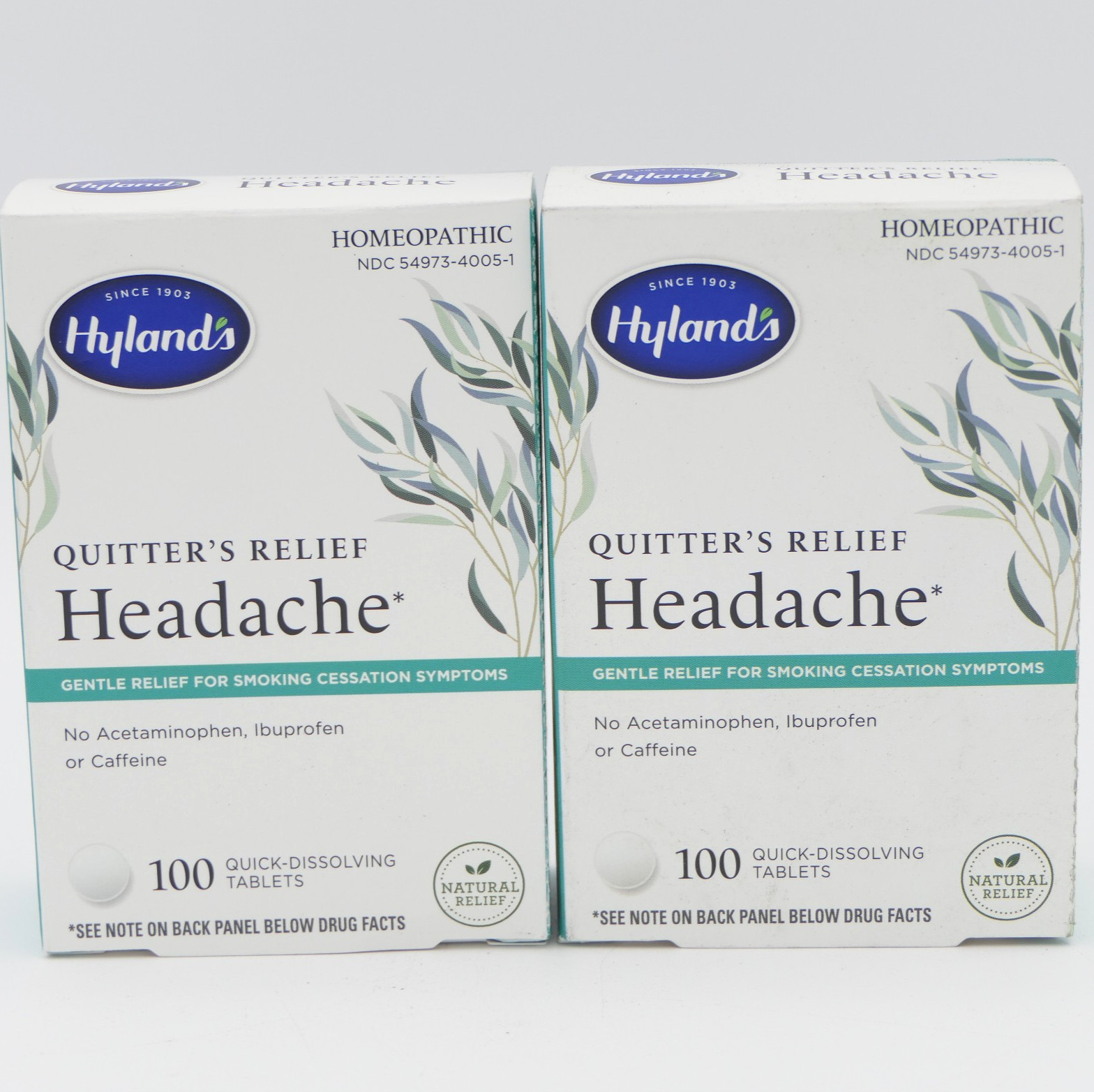 Hylands Quitter’s Relief Headache 2 Pk 100 Quick-Dissolving Tabs Ea Homeopathic