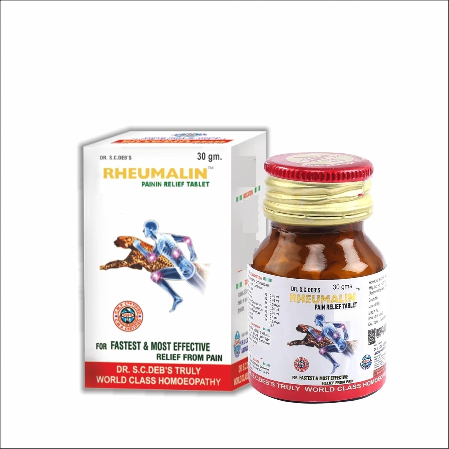 Dr. S C DEBS Homeopathy Rheumalin (60 Tablets) Relief from Joint Discomfort